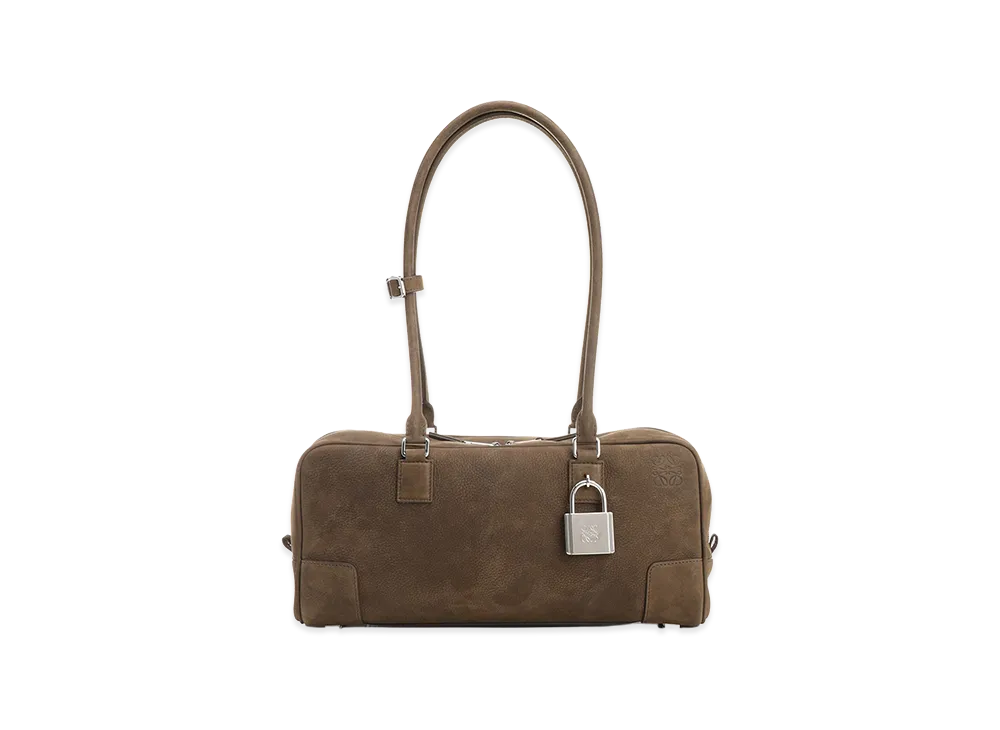 LOEWE Women's Amazona 31 Cropped Bag In Nubuck "Garnet/Brown"