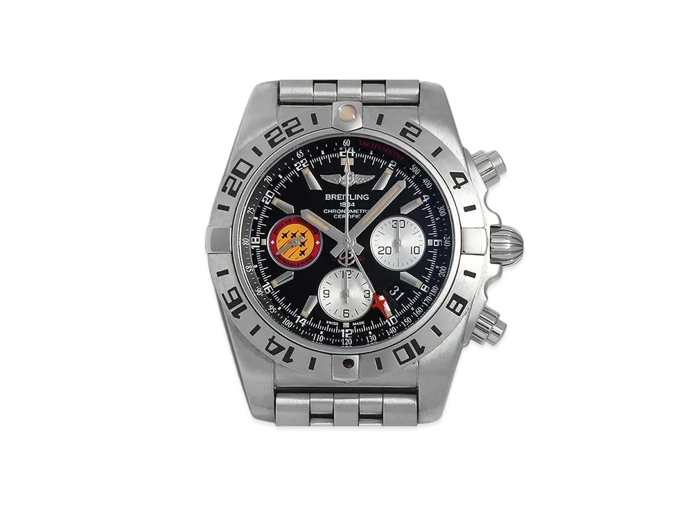 Breitling Chronomat 44 GMT Patrouille Suisse World Exclusive 1000 "Black/Stainless Steel"
