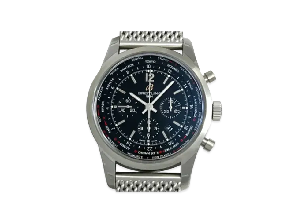 Breitling Transocean Unitime Pilot "Black/Stainless Steel"