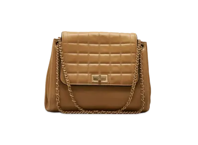 CHANEL Chocolate Bar 2.55 Chain Shoulder Bag Lambskin "Camel/Gold"
