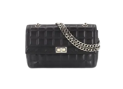 CHANEL Chocolate Bar 2.55 Chain Shoulder Bag Lambskin "Black/Gold"