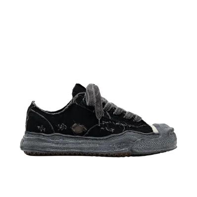 Maison MIHARA YASUHIRO HANK OG Sole Ripped Overdye Canvas Low-top Sneakers "Black"