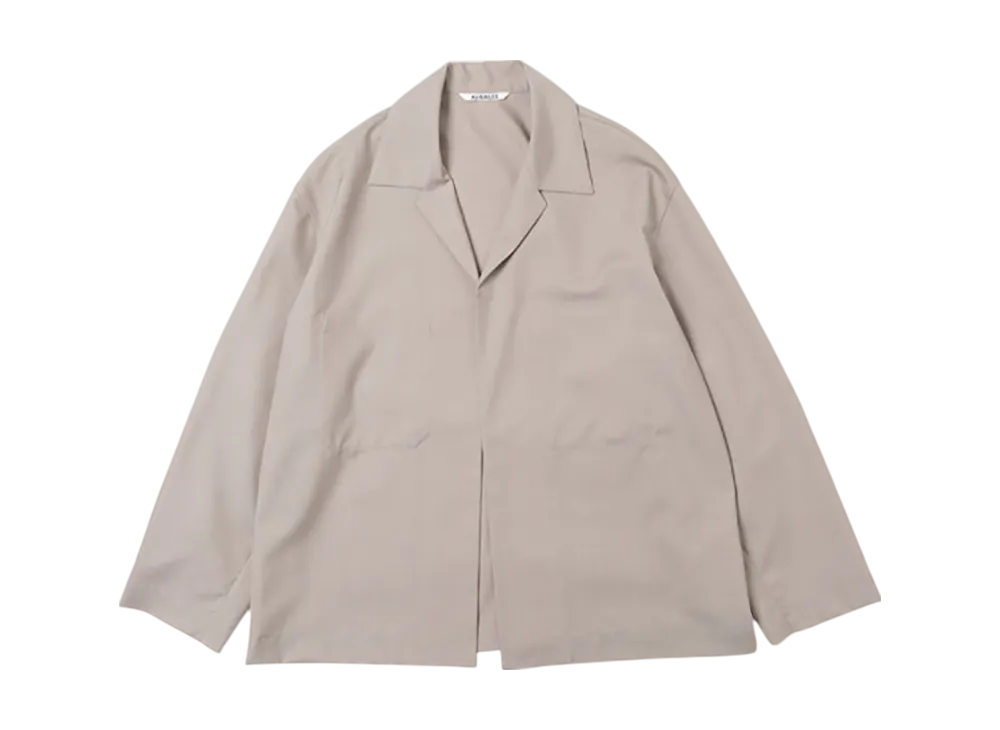 AURALEE 20SS Wool Silk Tropical Shirts Jacket "Light Beige"
