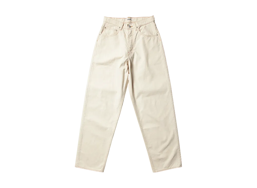 オーラリー オーガニックコットン スラブダック ワイドパンツ "ナチュラル"