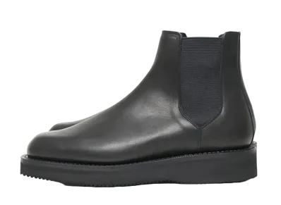 foot the coacher x AURALEE Leather Square Boots Made By foot the coacher "Black" A21AS01FT