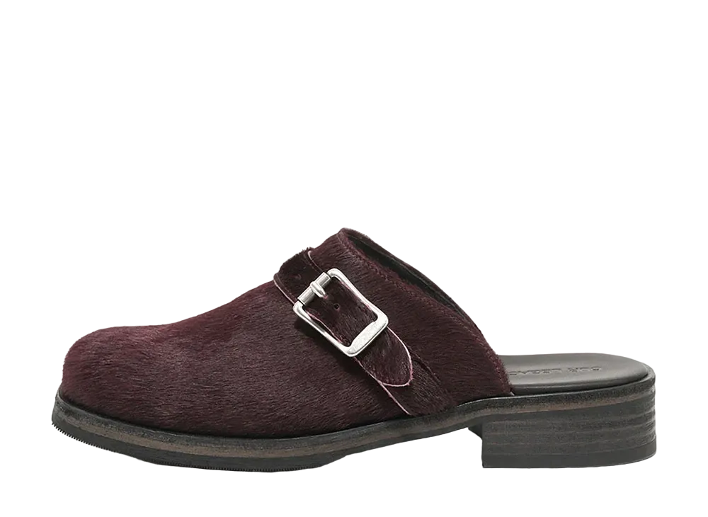 OUR LEGACY Camion Mule Italian Leather Hair On Hide "Bordeaux" A2247CB
