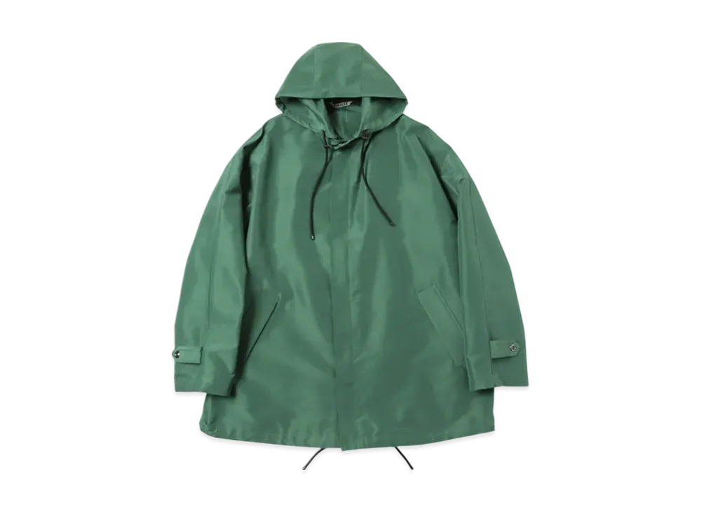 オーラリー シルクポリエステル グログラン フーデッド ブルゾン "グリーン"