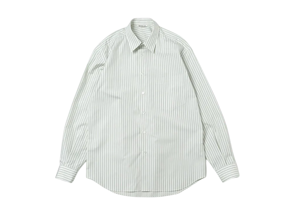 AURALEE 22SS Finx Stripe Shirts "Green Stripe"
