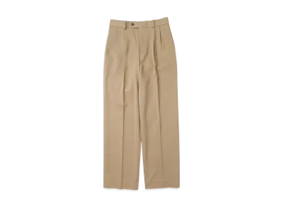 AURALEE Washed Heavy Chino Slacks "Light Brown"