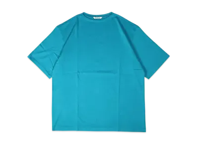 AURALEE Luster Plating Narrow Boat Neck Tee "Teal Green"