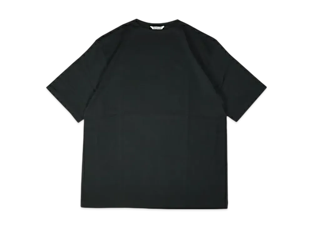 AURALEE Luster Plating Narrow Boat Neck Tee "Black"