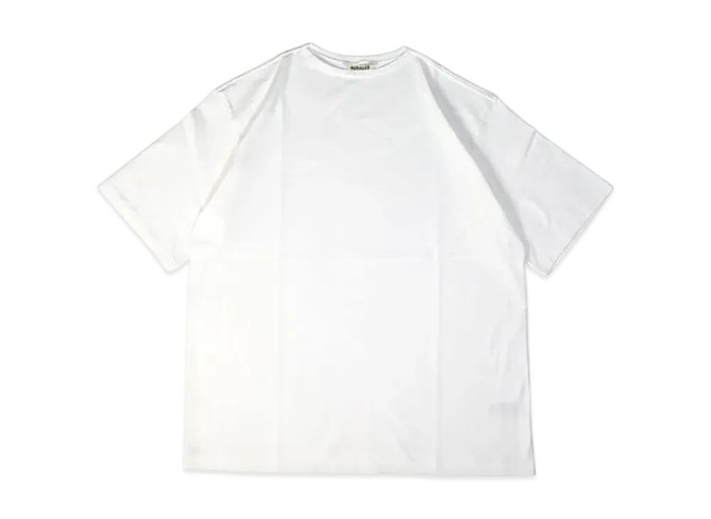 AURALEE Luster Plating Narrow Boat Neck Tee "White"