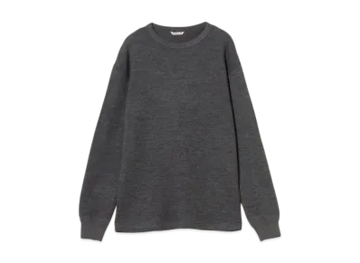 AURALEE Wool Cotton Thermal P/O "Top Charcoal"