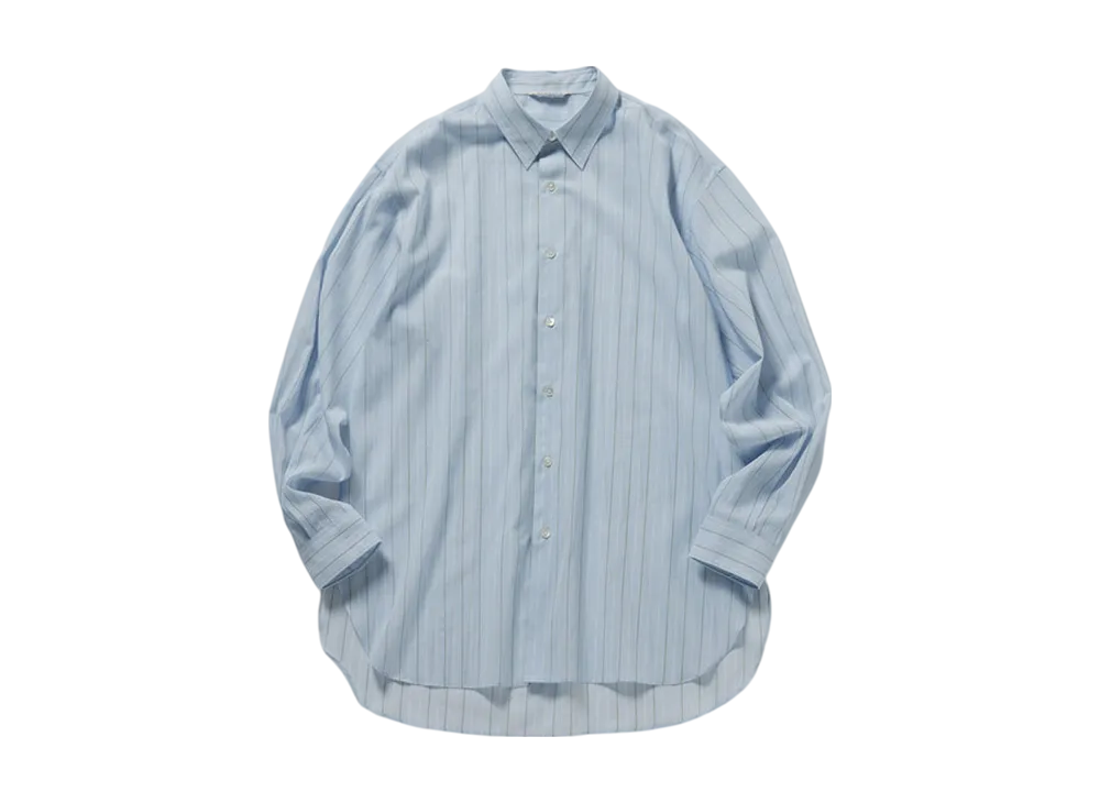 AURALEE 24SS Hard Twist Finx Organdy Stripe Shirt "Sax"
