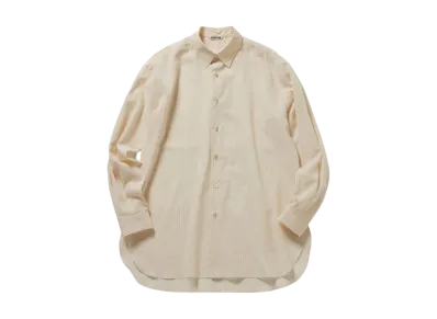 AURALEE 24SS Hard Twist Finx Organdy Stripe Shirt "Beige"