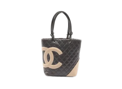 CHANEL Cambon Line Medium Tote Bag MM "Dark Brown/Beige"