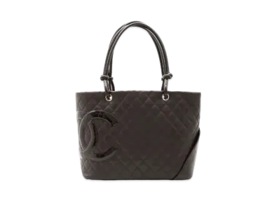 CHANEL Cambon Line Large Tote Bag GM "Dark Brown/Enamel"