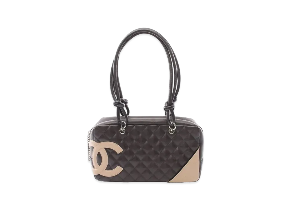 CHANEL Cambon Line Bowler Bag "Dark Brown/Beige"