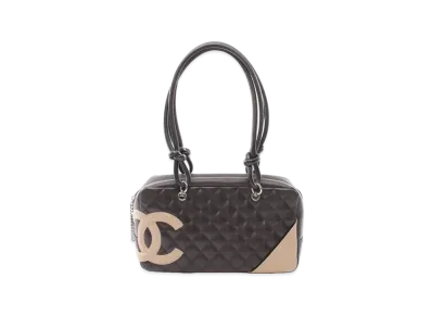 CHANEL Cambon Line Bowler Bag "Dark Brown/Beige"