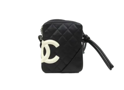 CHANEL Cambon Line Small Pochette Crossbody Bag Mini "Black/White"