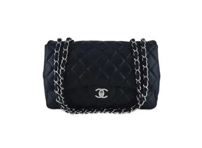 CHANEL Deca Matelasse Classic Single Flap Caviarskin "Black/Silver"