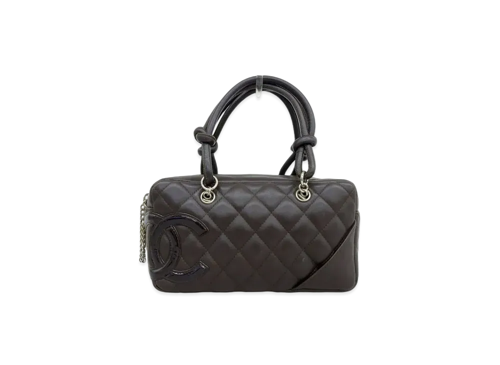 CHANEL Cambon Line Small Bowler Bag Mini "Dark Brown/Enamel"