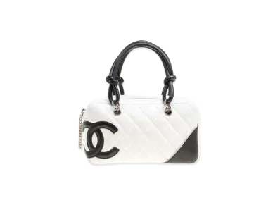 CHANEL Cambon Line Small Bowler Bag Mini "White/Black"