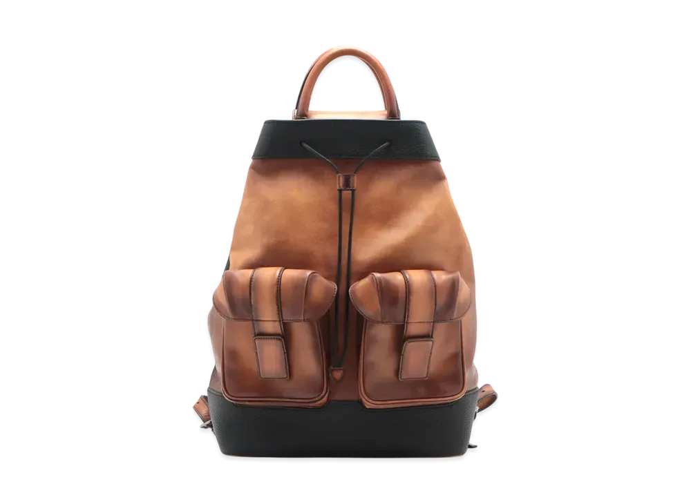 Berluti Horizon Leather Backpack "Black/Brown"