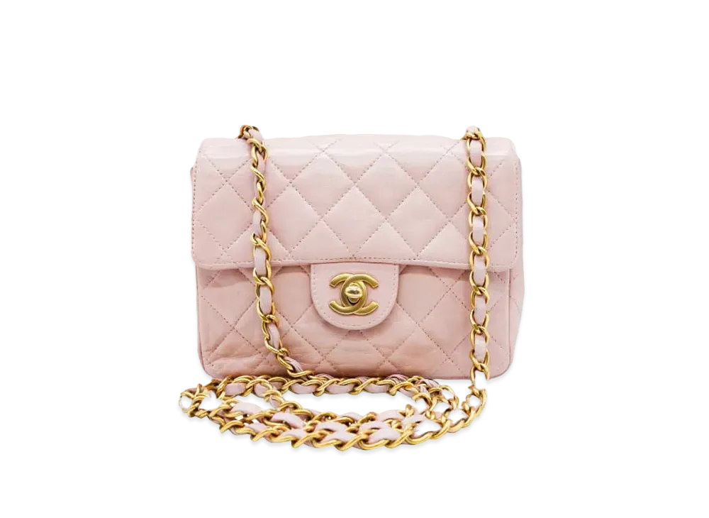 CHANEL Mini Matelasse Lambskin "Pink/Gold"