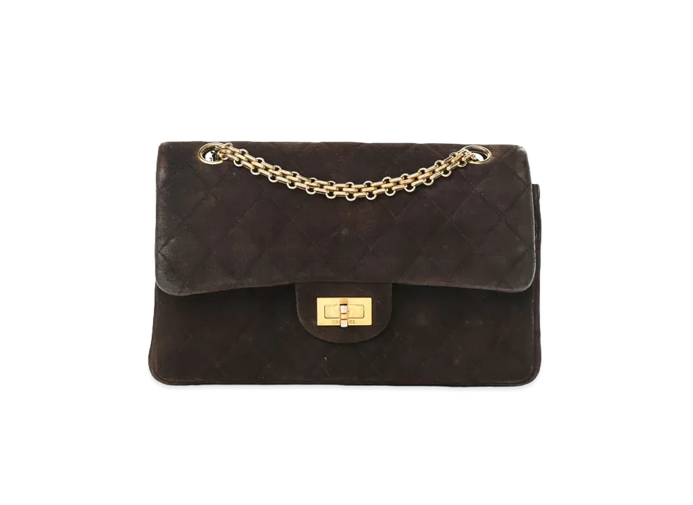 CHANEL 2.55 Chain Shoulder Suede "Brown/Gold"
