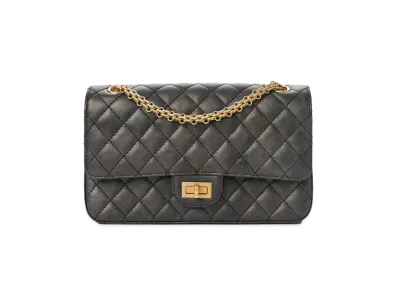 CHANEL 2.55 Chain Shoulder Metallic Calfskin "Gray/Gold"