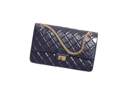 CHANEL Large 2.55 Handbag Aged Calfskin "Navy Blue"