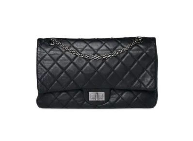 CHANEL 2.55 Chain Shoulder Aged Calfskin "Black/Silver"