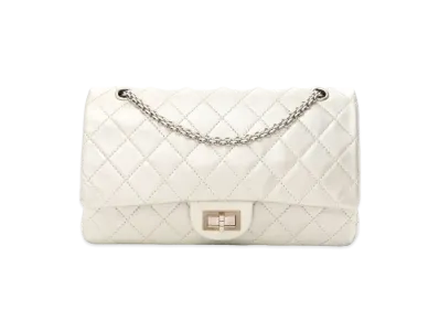 CHANEL 2.55 Chain Shoulder Metallic Lambskin "Pearl/Silver"