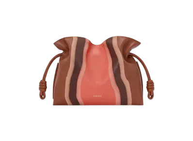 LOEWE Flamenco Clutch Landscape Medium "Pecan/Parrot Pink"
