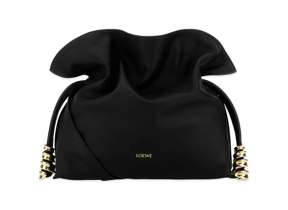 LOEWE Women's Leather Medium Coil Flamenco Clutch "Black"