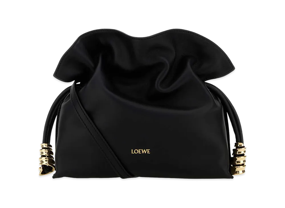 LOEWE Women's Leather Mini Coil Flamenco Clutch "Black"