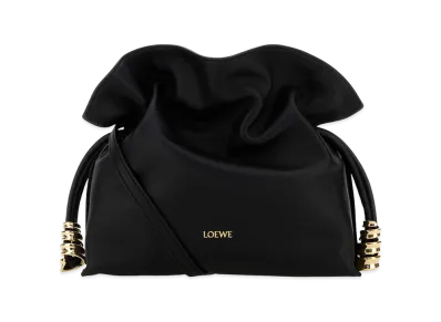 LOEWE Women's Leather Mini Coil Flamenco Clutch "Black"