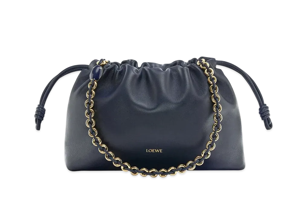 LOEWE Medium Flamenco Purse in Mellow Nappa Lambskin "Dark Ink"