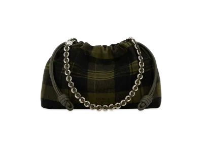 LOEWE Women's Suede Medium Flamenco Purse Clutch "Printed/Checked"