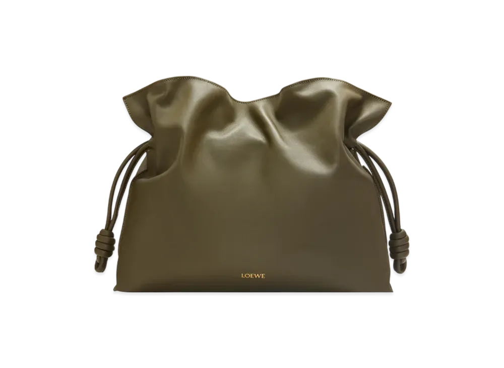 LOEWE Flamenco Clutch Large "Dark Khaki"
