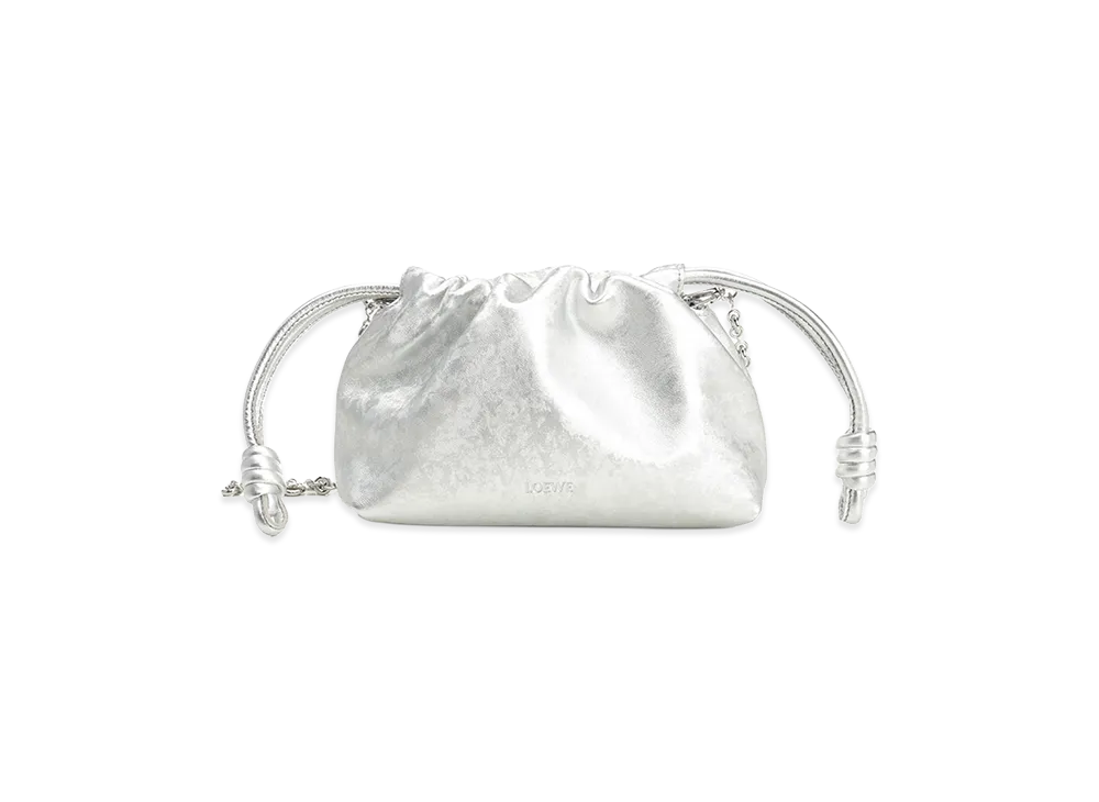 LOEWE Women's Mini "Flamenco Clutch" Bag "Silver"