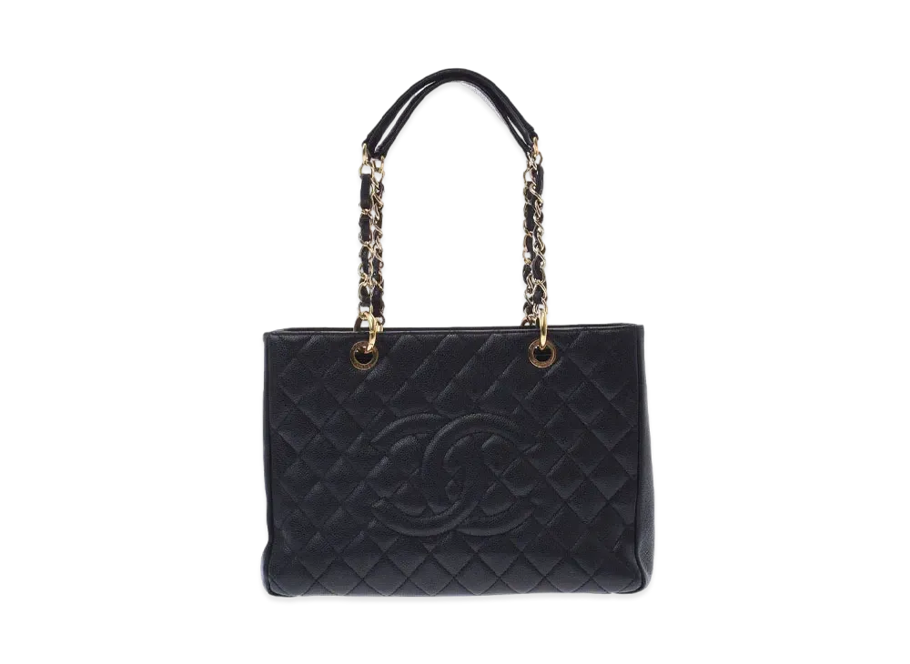 CHANEL GST Matelasse Chain Tote Bag Caviarskin "Black/Gold"