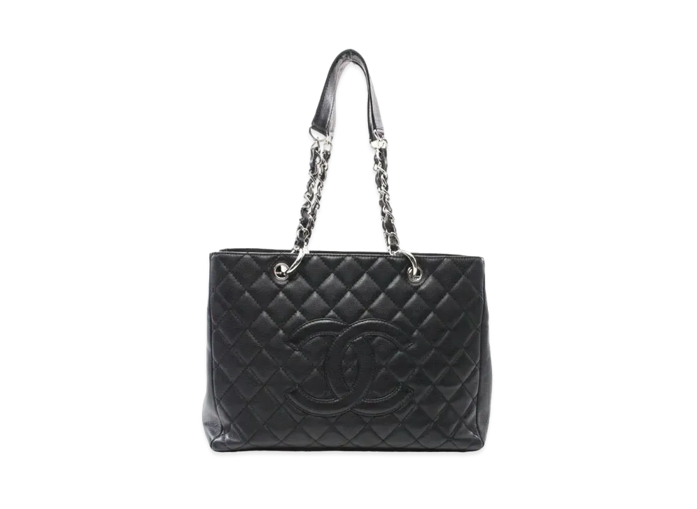 CHANEL GST Matelasse Chain Tote Bag Caviarskin "Black/Silver"