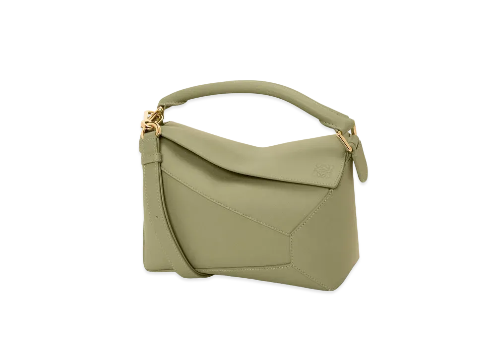 LOEWE Small Puzzle Bag in Classic Calfskin "Eucalyptus Green"
