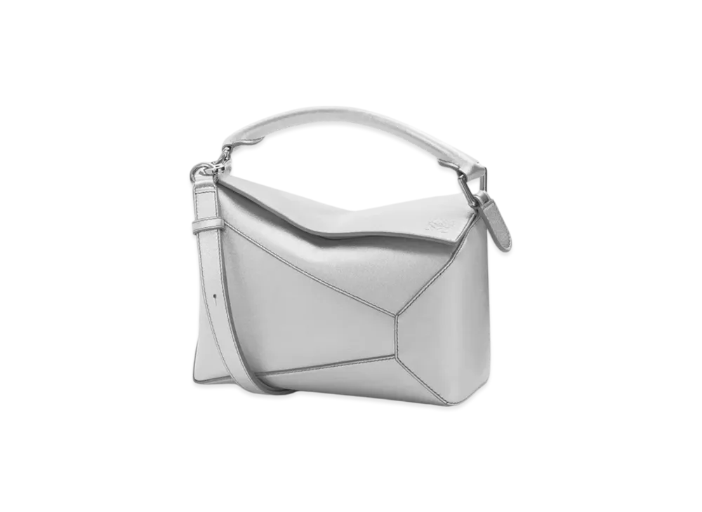 LOEWE Puzzle Edge Bag Small "Silver"