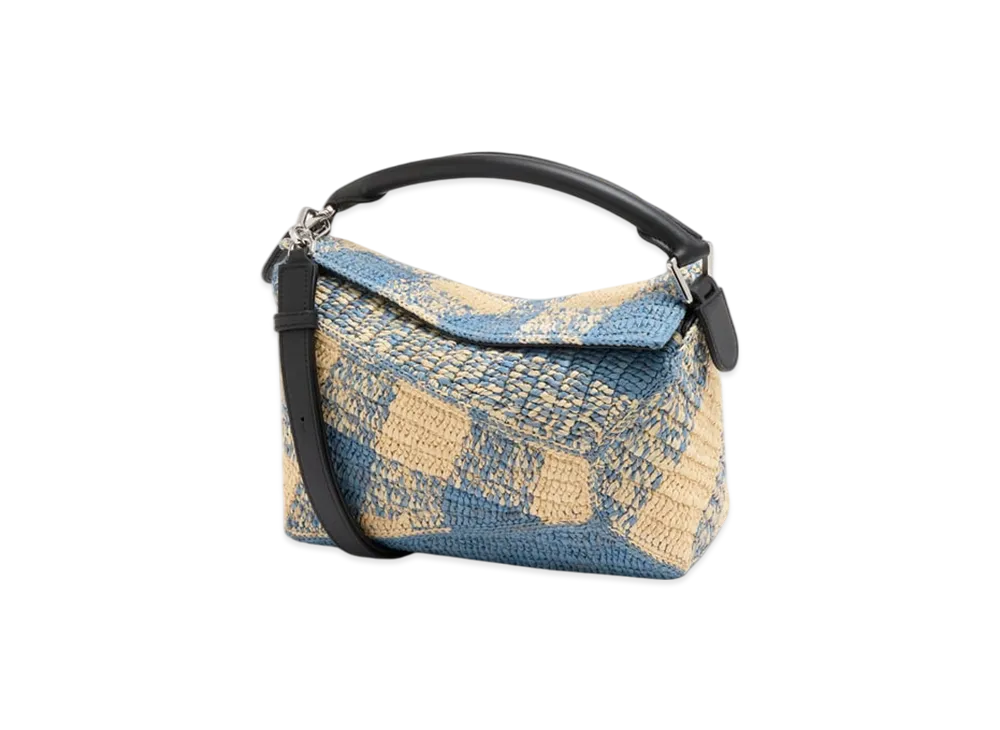 LOEWE Puzzle Edge Bag Small "Natural/Light Blue"