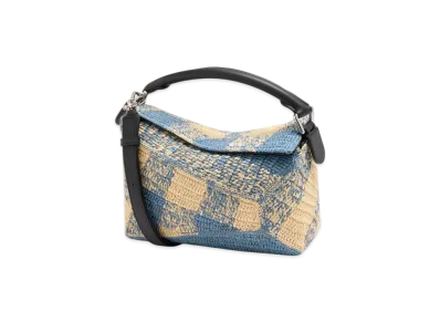 LOEWE Puzzle Edge Bag Small "Natural/Light Blue"