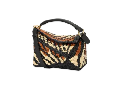 LOEWE Puzzle Edge Bag Small "Black/Honey Gold"