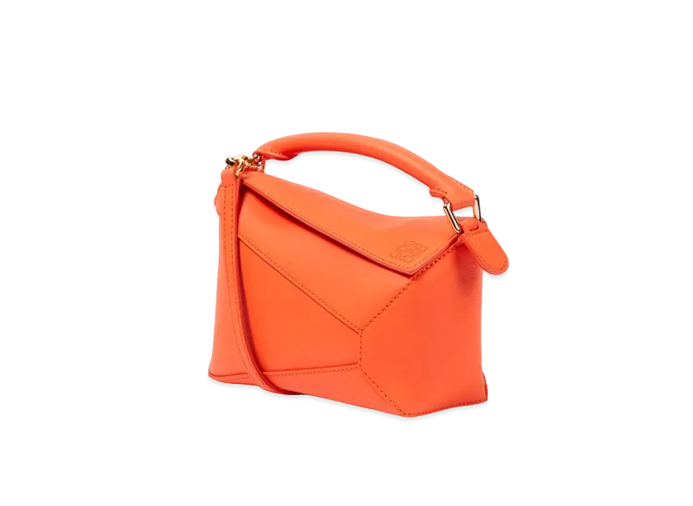 LOEWE Mini Puzzle Bag In Classic Calfskin "Vivid Orange"